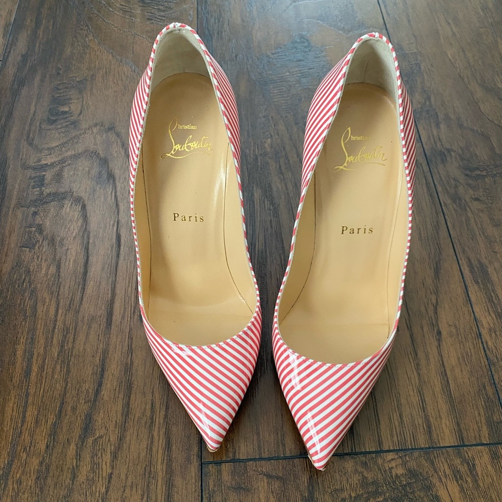 EUC Christian Louboutin Pigelle Heels Candy Cane 37.5